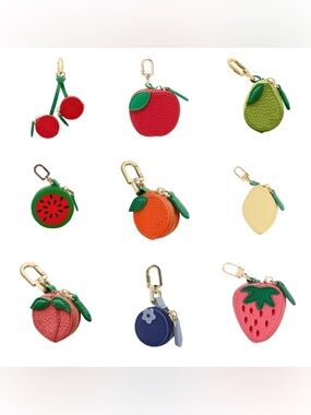 Mini Fruit Vegan Leather Charm Bags